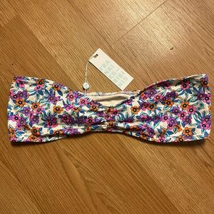 NWT Frankie’s Bikini Bandeau Floral Swim Top